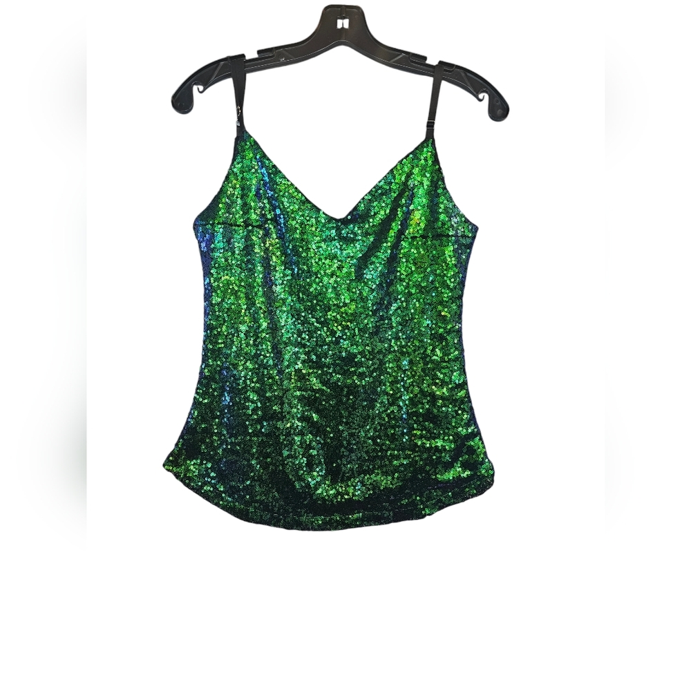 Blue/Green Sequin Spaghetti Strap top